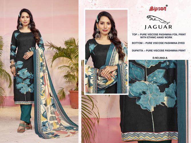 Jaguar 2941 By Bipson Viscose Pashmina Printed Dress Material Wholesale Shop In Surat